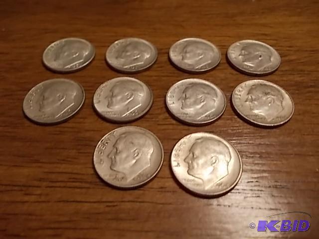 10-1964 90% Silver Dimes...