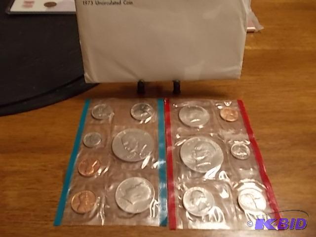 1973 US Mint Set P &amp D With 2-Ike Dollars...