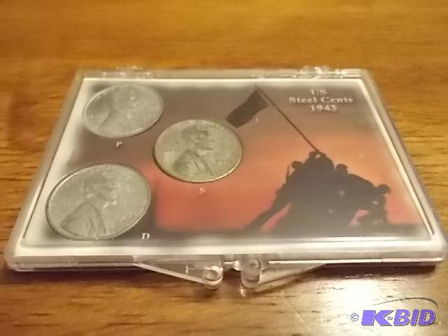 Collection Of 3-1943 Steel War Pennies P, D &...