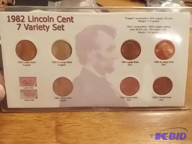 1982 Lincoln Cent Collection 7-Variety Set...