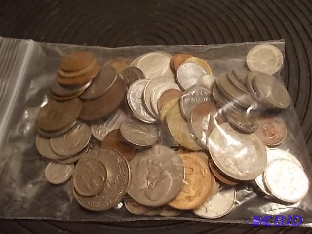 Bag Of 100 Foreign Coins...