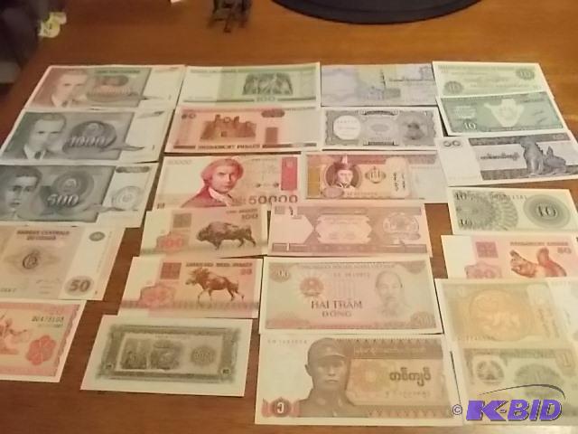 25-Different Foreign Paper Currency...