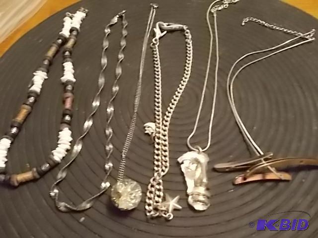 6-Assorted Silver Tone Necklaces...