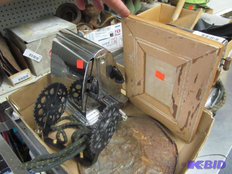 lot 46 image: lot of vintage kitchen items and picture frame