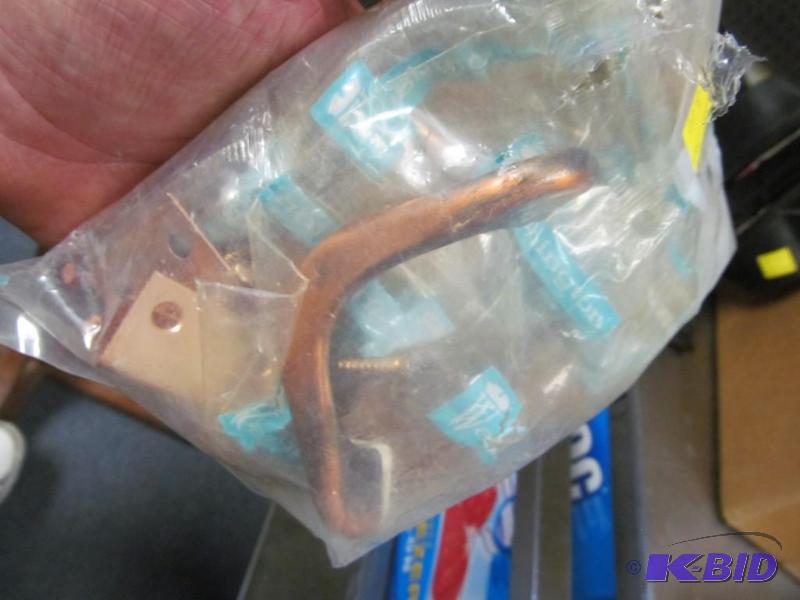lot 49 image: nos vintage brass colored door hinges and pulls