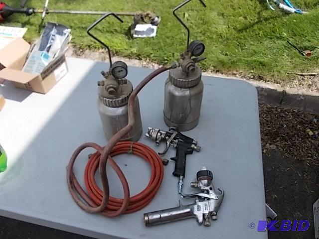 2-Paint Guns, 2-Pressure Pots, Hose...