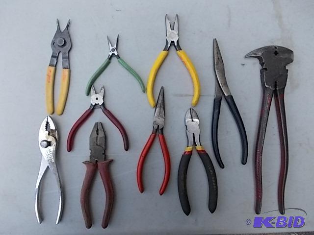 Lot Of 10-Pliers, Cutters, Snap Ring &amp Ot...