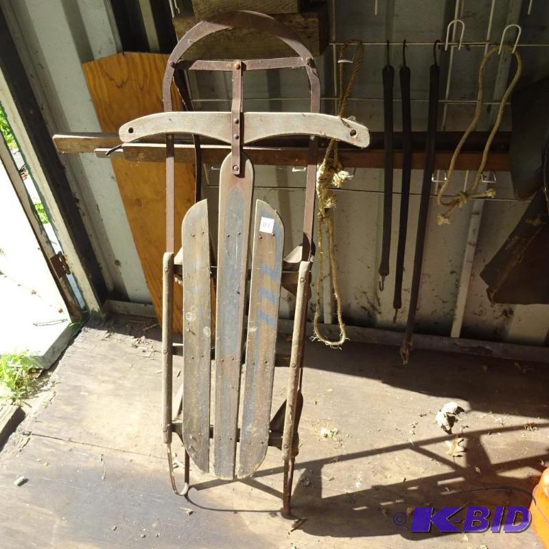 Vintage silver steak sled...