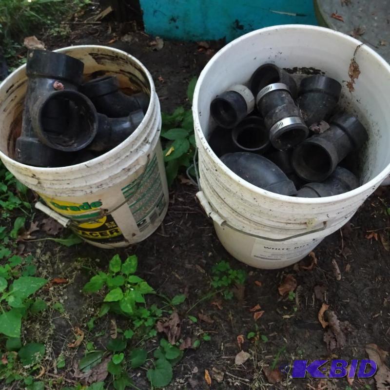 2 pails of PVC pipe fittings...