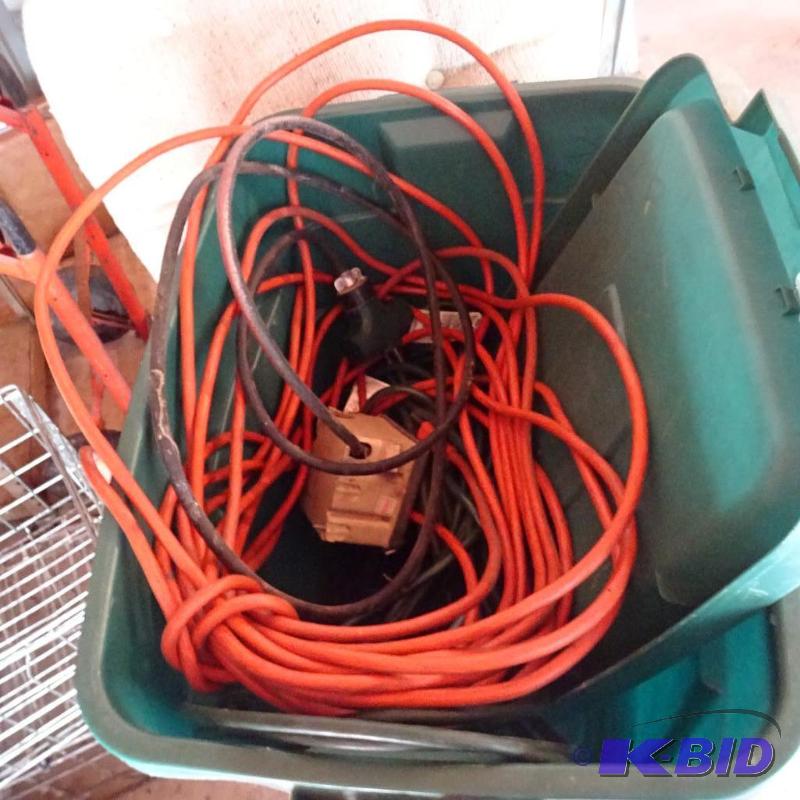 Bin of misc extension cords...