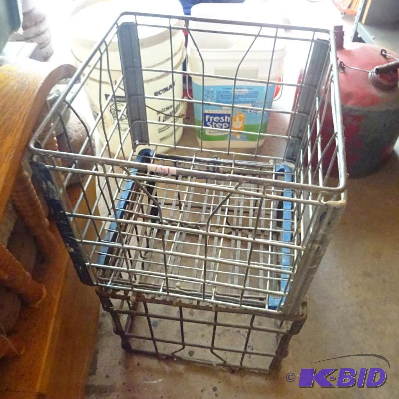 2 metal milk crates...