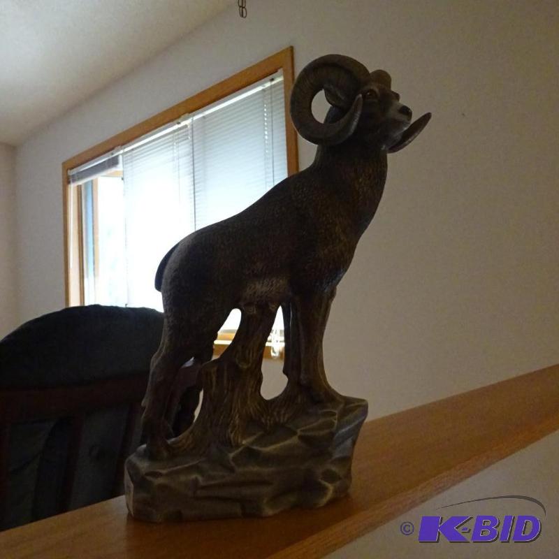Longhorn sheep ceramic statue...