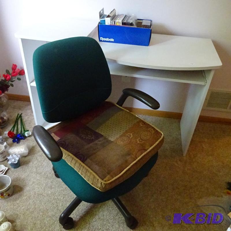 laminate computer desk with chair and misc....