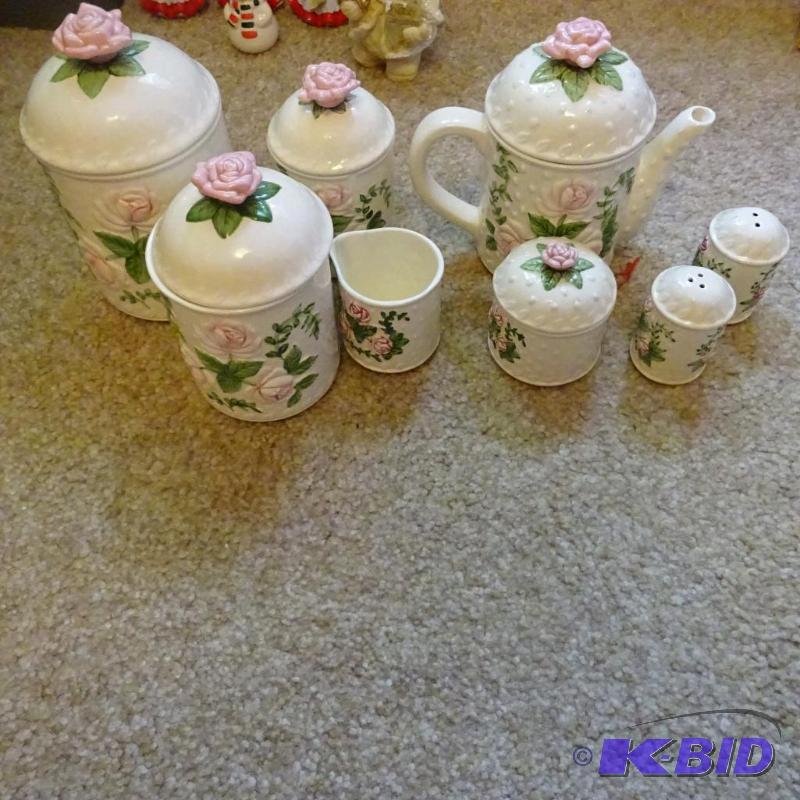 kitchen counter canister serving set...