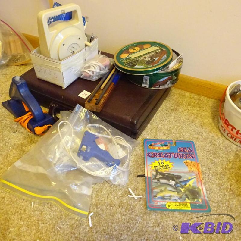 glue guns. Brief case. Craft supplies and mor...