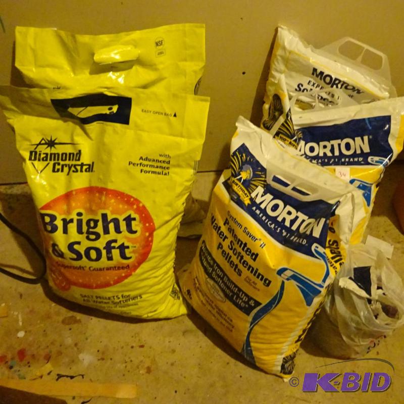 5 bags of water softener pellets. 3 bags mort...