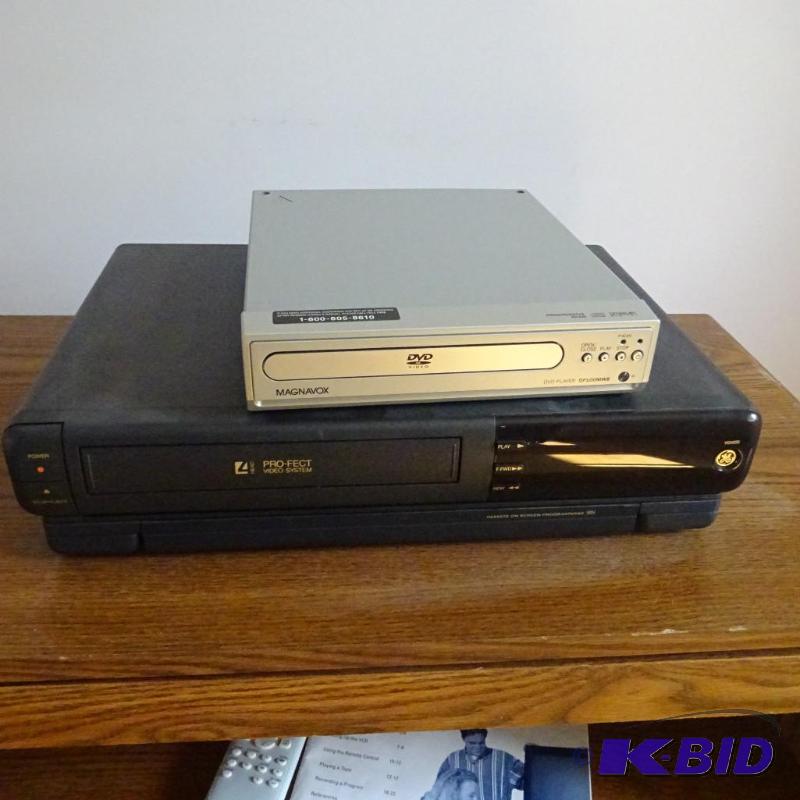 magnauot DVD player and GE VHS player...