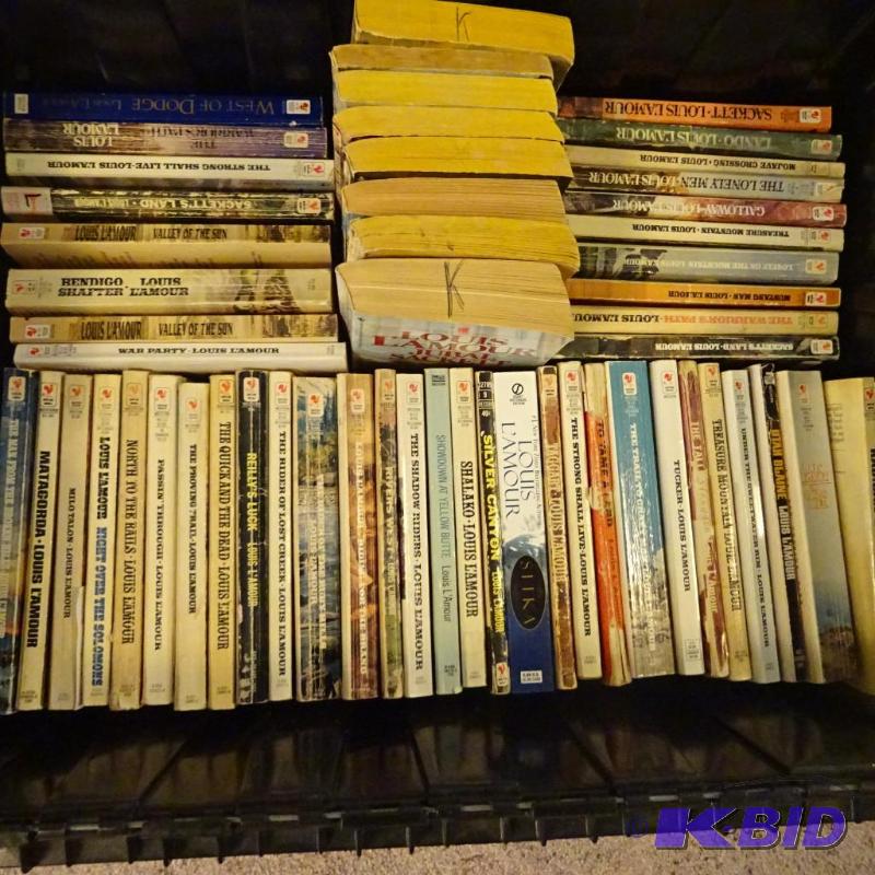 large box full of Louis Lamour books....