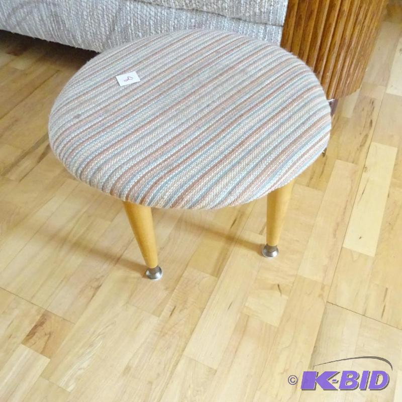 Wood framed foot stool...