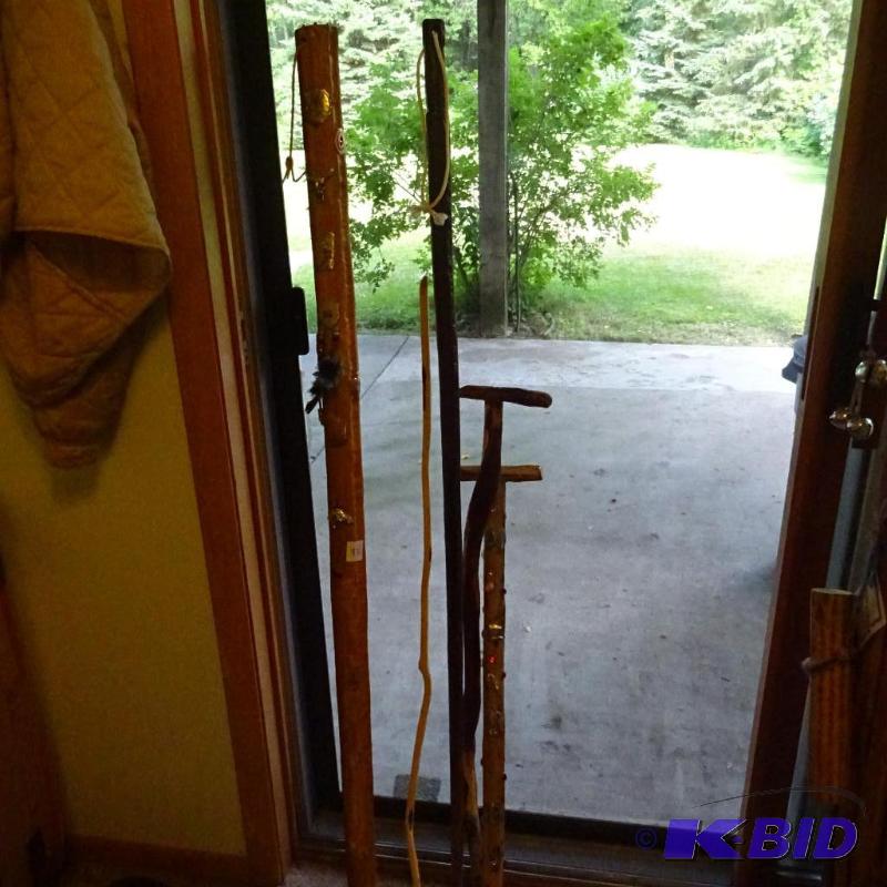 5 walking sticks...