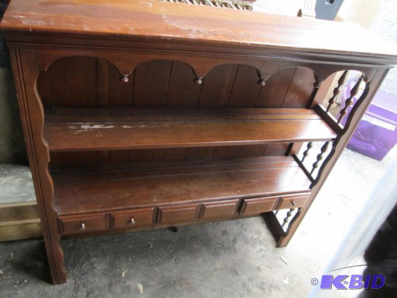 Solid wood display shelf, with groove for pla...