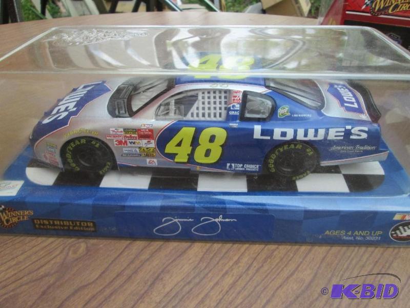 Jimmie Johnson replica car, Winners Circle...