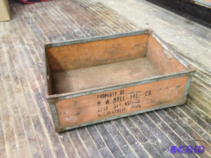 lot 120 image: Vintage N. W. Bell Telephone Company Crate  M...