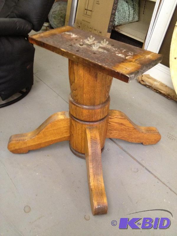lot 134 image: Antique Oak Table Base    With Formica&n...