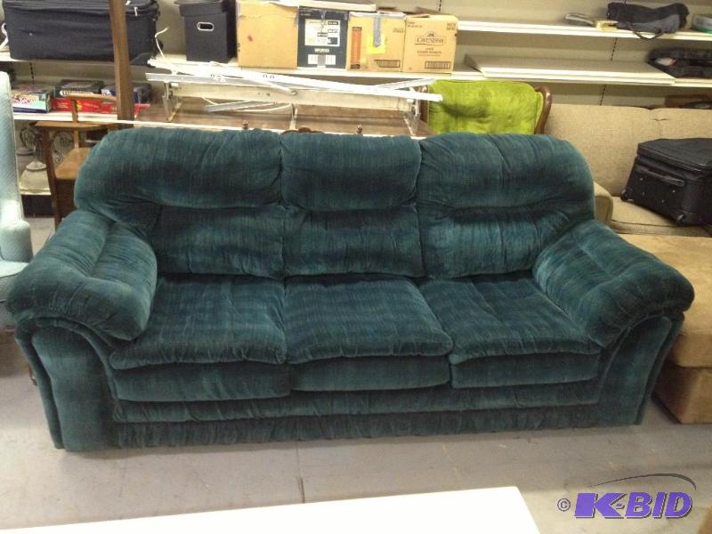 lot 136 image: Green Sofa   Newer, excellent condition,...