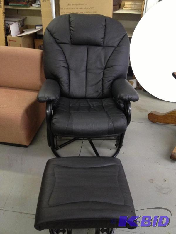 lot 137 image: Black Imitation Leather Swivel&nbspRocker wi...