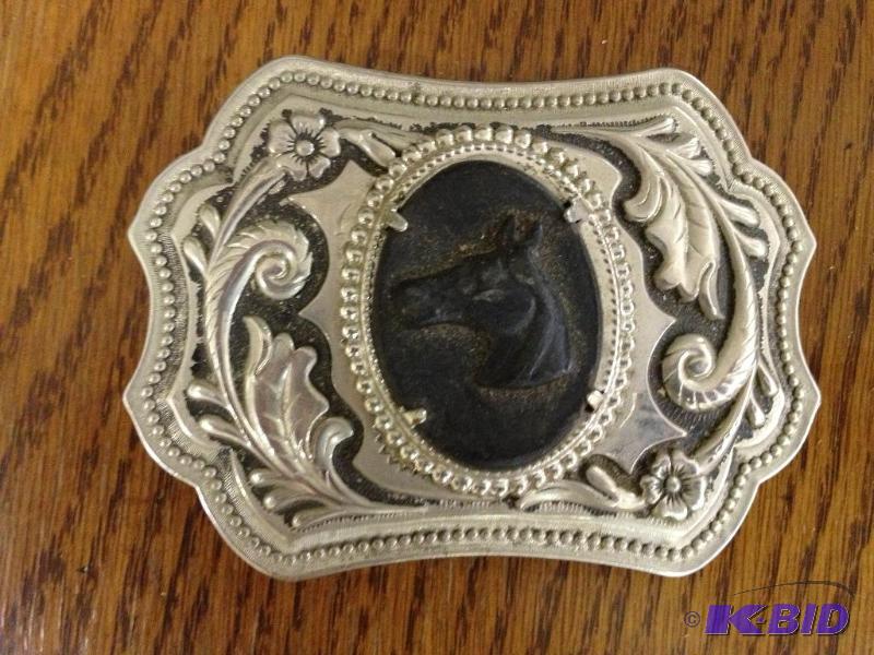 lot 163 image: Belt Buckle, Horses Head ...