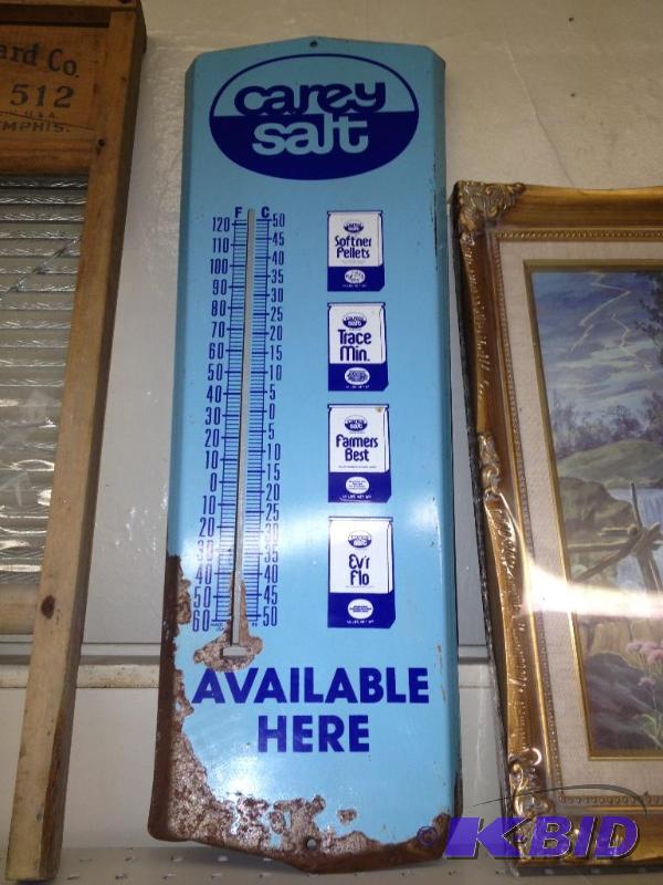 lot 36 image: Vintage Carey Salt Thermometer   Missing...