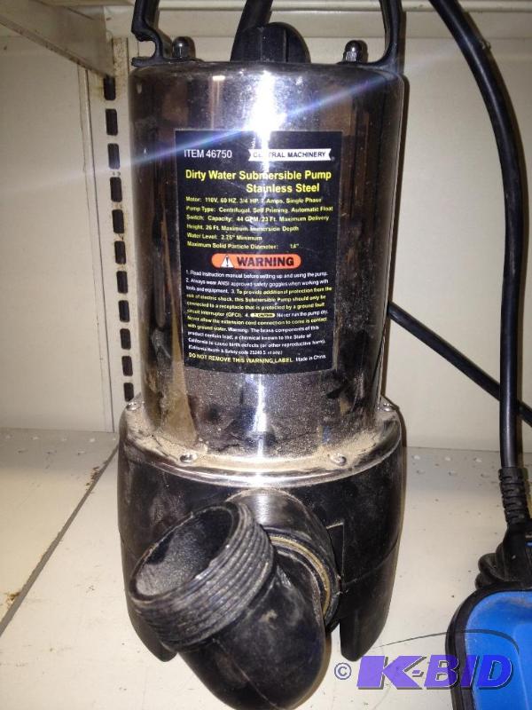 lot 62 image: Sump Pump  Appears to be un-used, tested and ...