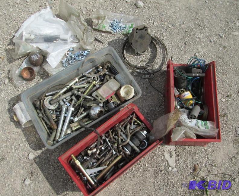 Lot of assorted nuts bolts electrical and har...