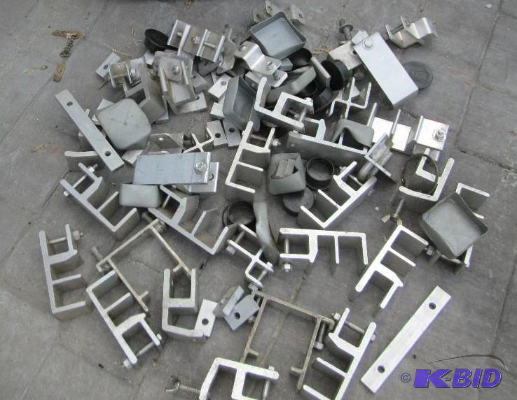 Lot of assorted clip brackets, lightweight al...