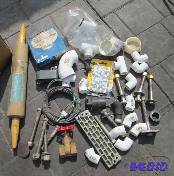 Lot of assorted plumbing, valve, bolts, and m...
