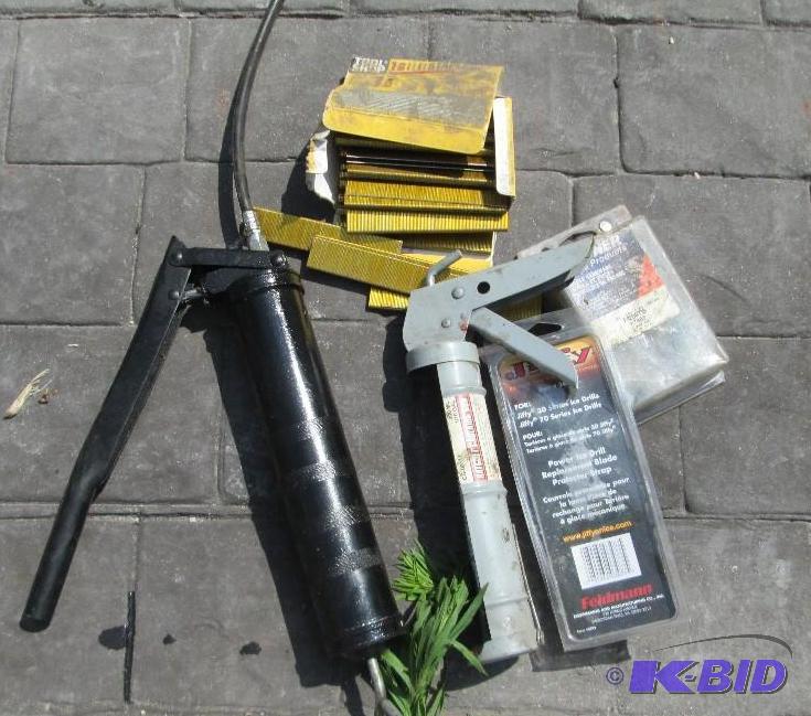 Grease gun, caulk gun, power ice drill blade,...