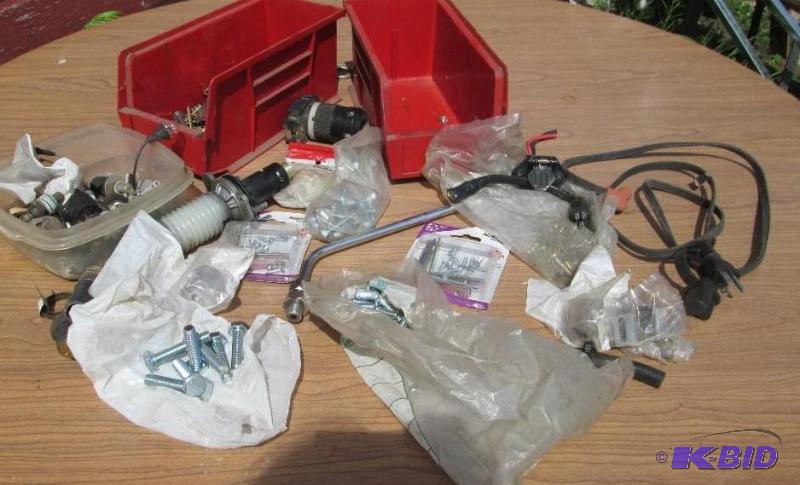 Lot of assorted bolts, electrical and other h...