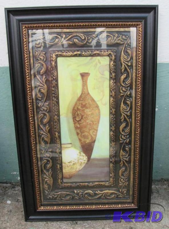 framed picture of vases 10in x 17in...