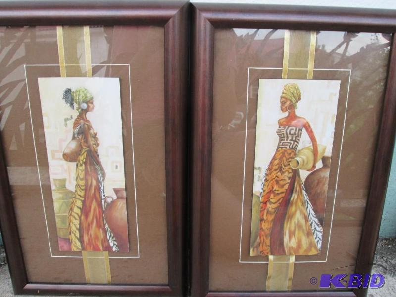 framed pictures of women, big wood frame with...