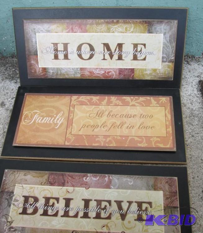 lot of 3 family quotes on placks 15in x 7in...