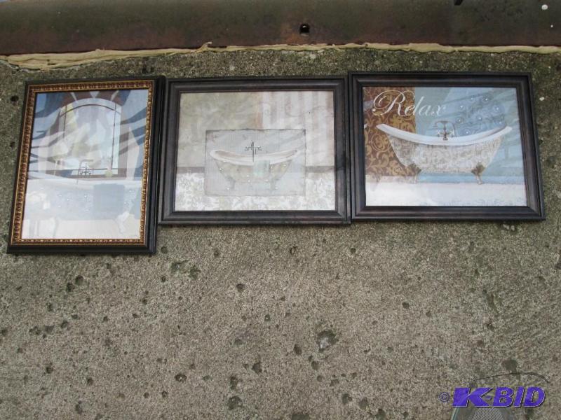 set of 2 framed pictures, flowers in vases, 1...