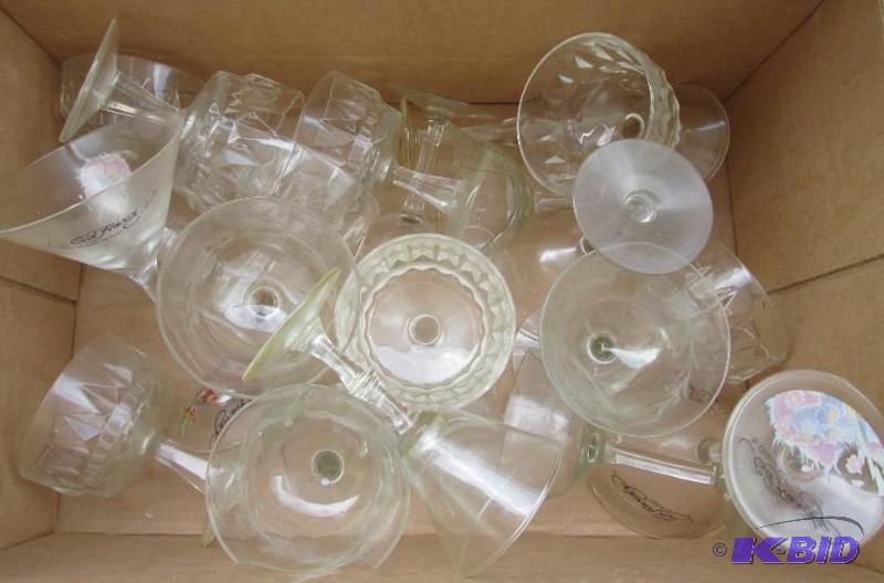 mixed lot of wine glasses with sayings and de...