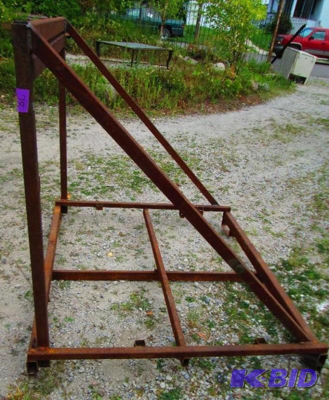 Metal pallet rack with fork lift slots on the...