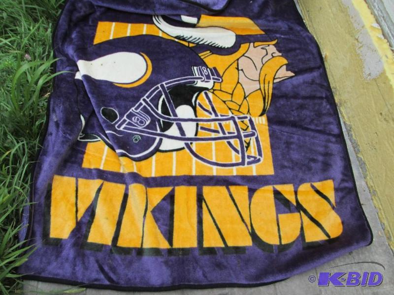 Vikings blanket, a couple small stains...