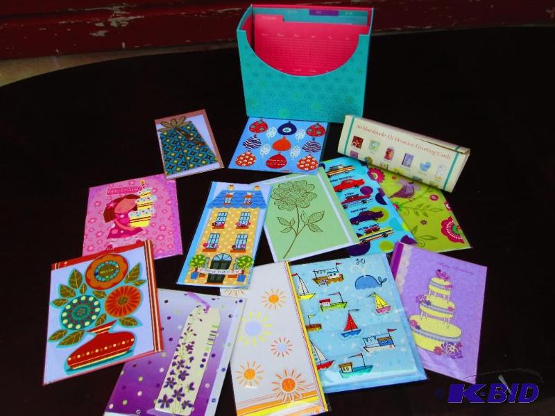 lot 101 image: Lot of handmade quality greeting cards with h...