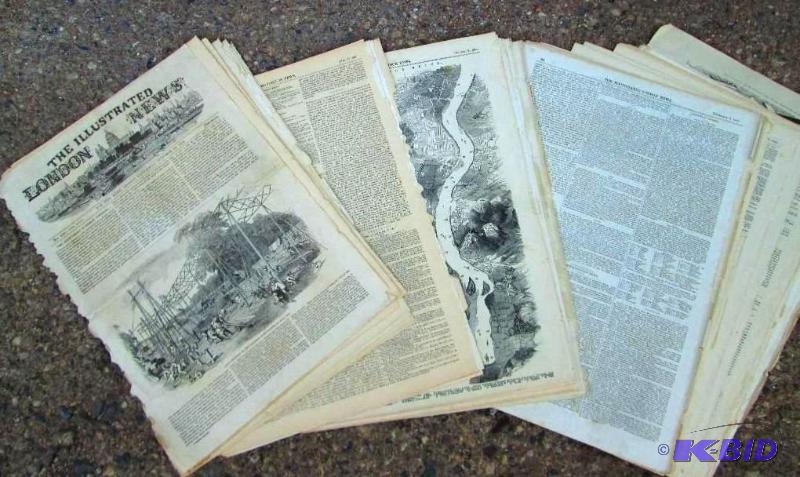 lot 104 image: London News Pages from the 1800s...