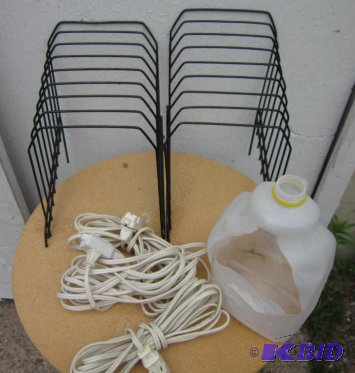 lot 12 image: 2 desktop organizers with extension cords...