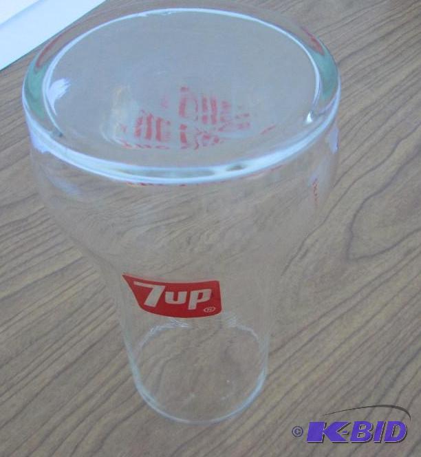 lot 136 image: Unique 7-UP glass, Inverted so it looks like ...
