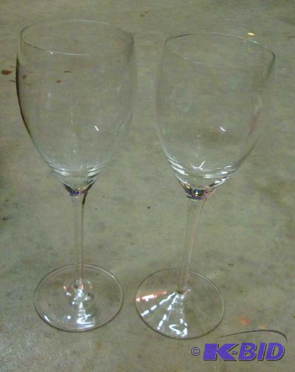 lot 220 image: Pair of long stemmed wine glasses...